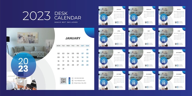 Desk Calendar Template 2023