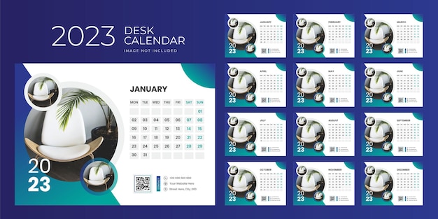 Desk Calendar Template 2023