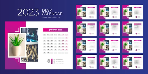 Desk Calendar Template 2023