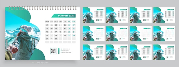 Desk calendar template 2024