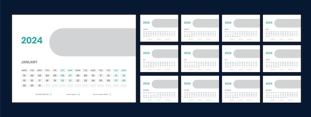 Desk Calendar Template 2024