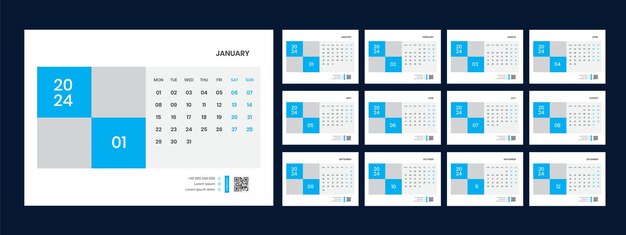 Desk Calendar Template 2024