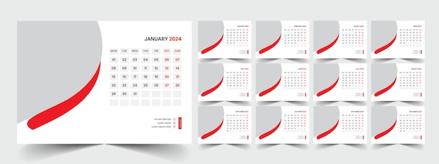 Desk Calendar Template 2024