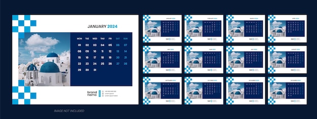 Desk Calendar Template 2024