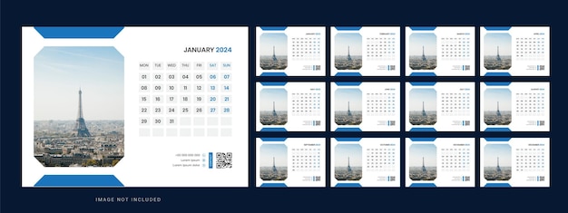 desk calendar template 2024