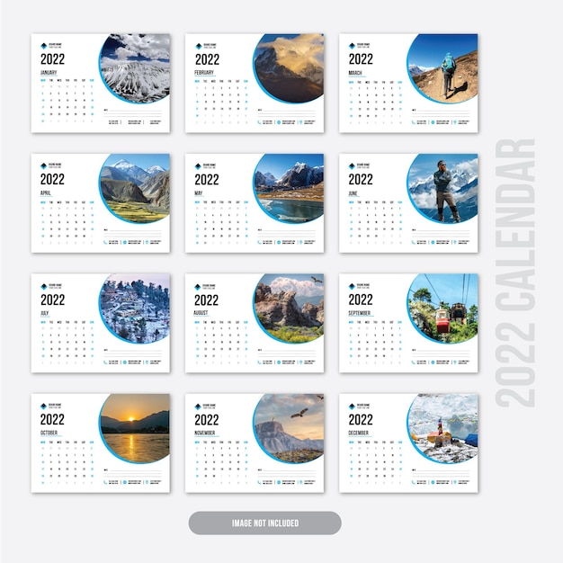 Desk Calender Design Layout Planner Template