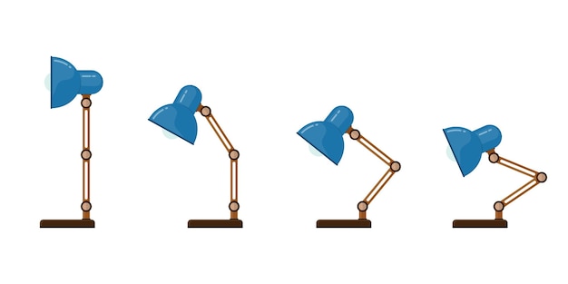 Vector desk lamp icon. table lamp in various positions.