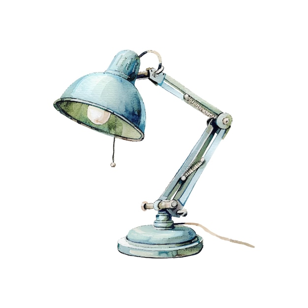 Vector desk lamp vector illustration in watercolor style