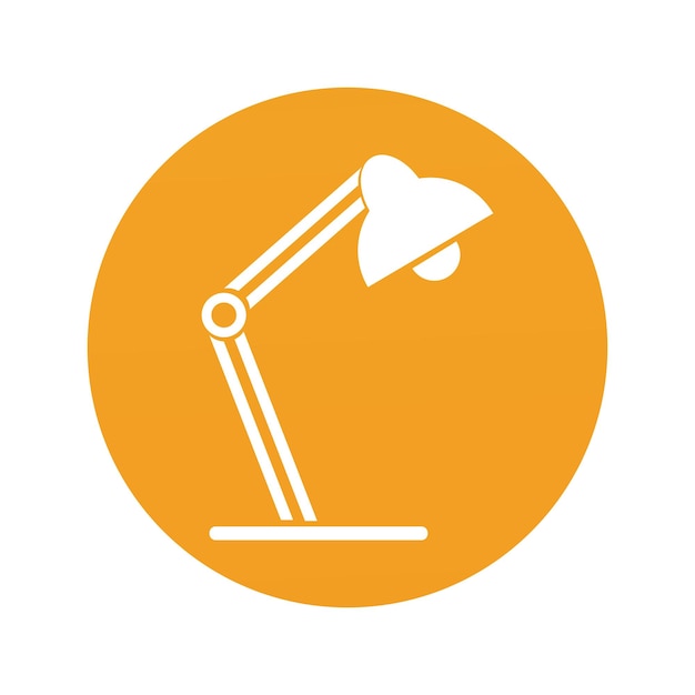 Vector desk lamp work icon logo