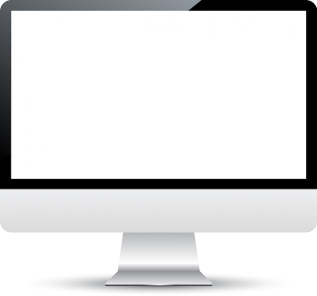 Desktop computer with blank screen for web presentation