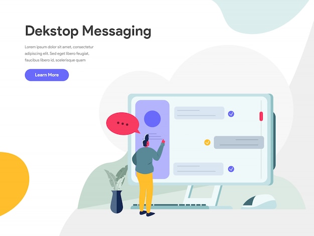 Desktop Messaging Illustration Concept