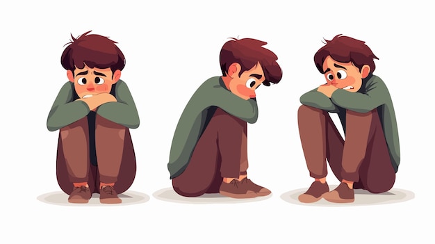 Despaired Man in Vector Cartoon Illustration