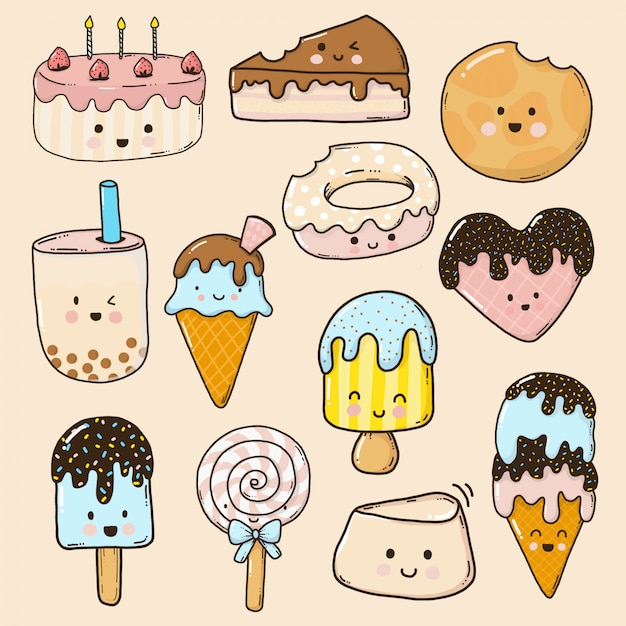 Dessert cartoon cute collection for kids