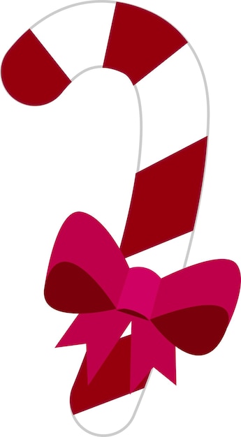 Dessert icon in a flat style on a white background A lollipop stick with a pink bow