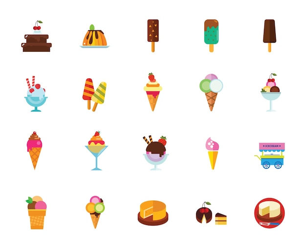 Dessert icon set