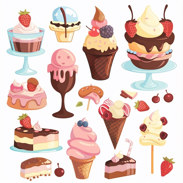 dessert sweet ice cream vector food illustration ice cream summer design cone background