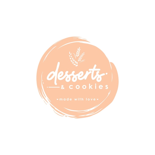 Desserts and Cookies Logo Icon Modern Dessert Shop Logo Design Vector Illustration