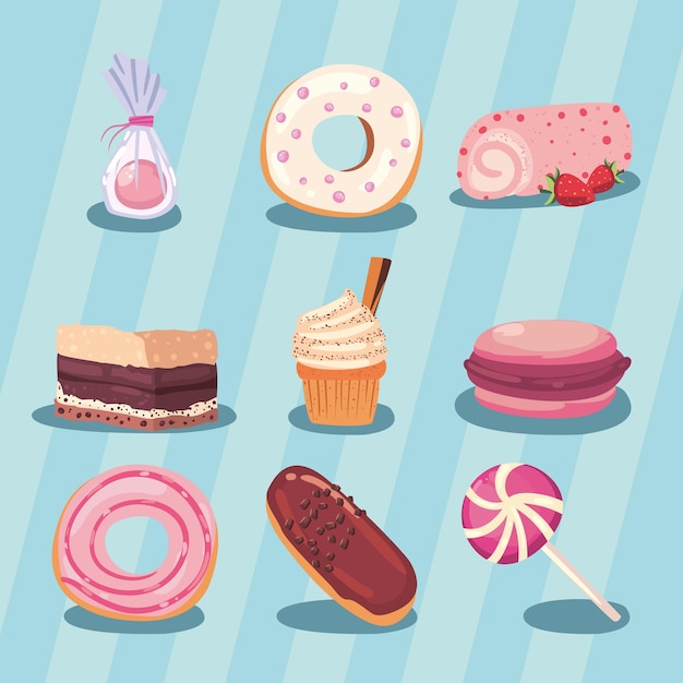 Desserts icon set