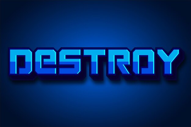 Destroy editable text effect emboss style