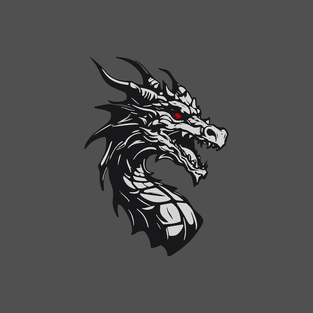 Detailed and bold dragon head tattoo in vector format