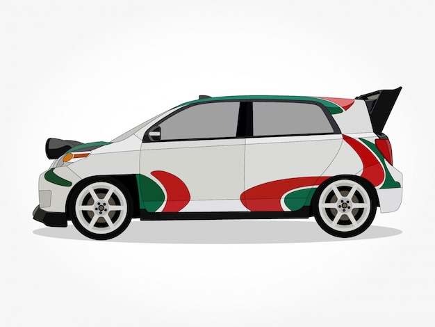 detailed car cartoon vector illustration art