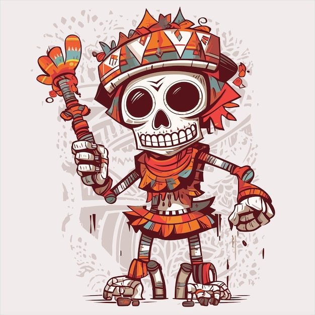 Detailed cartoon skeleton illustration