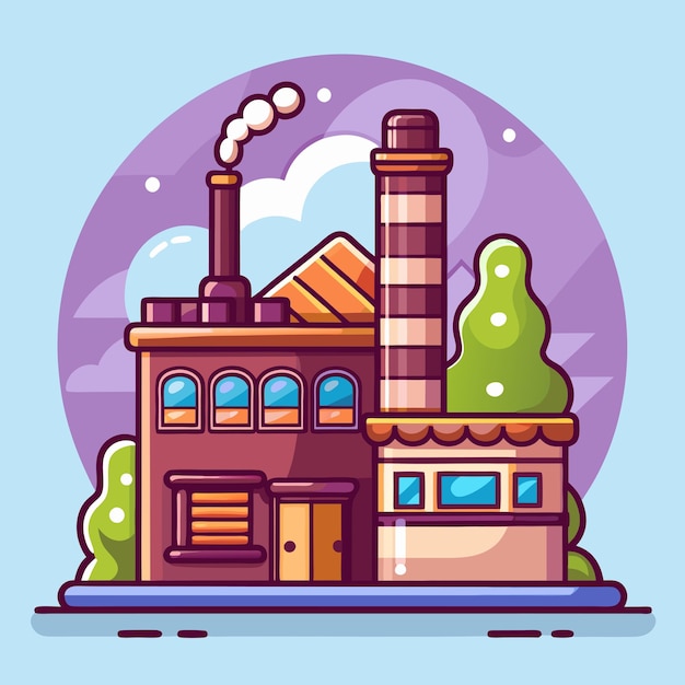 Detailed Chocolate Factory Vector Icon Art