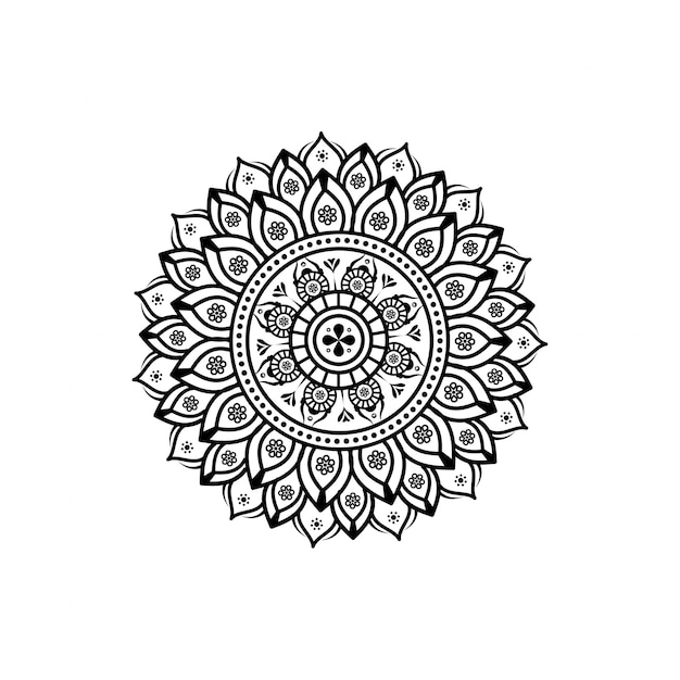 Vector detailed circular floral mandala design