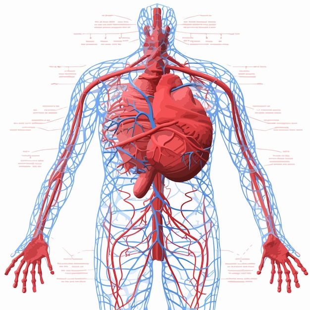 Detailed Circulatory System Human Body Illustration