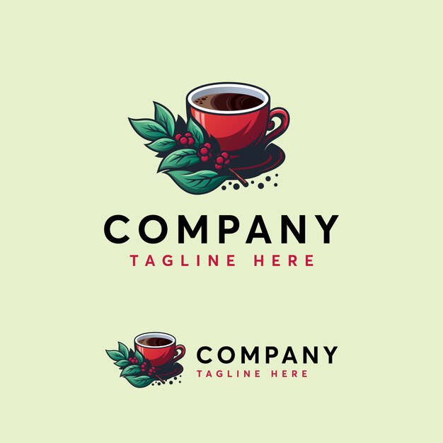 Detailed coffee logo template