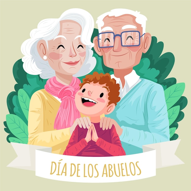 Detailed dia de los abuelos illustration