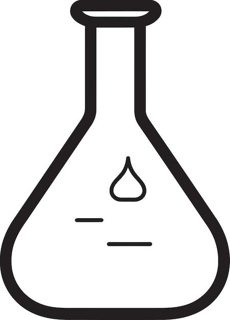 Detailed Erlenmeyer Flask Vector Drawing for Integration into Educational Infographics and Research