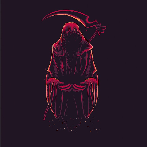 Detailed grim reaper illustration 