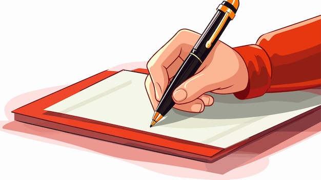 Detailed Hand Writing with Pen Vector Illustration