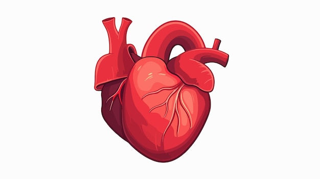 Vector detailed heart organ vector illustration isolated on white background