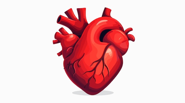 Vector detailed heart organ vector illustration isolated on white background