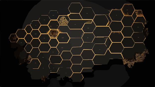 Vector detailed honeycomb south america map vector territory scheme