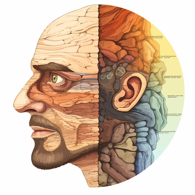 Vector detailed human skin layers concept illustration