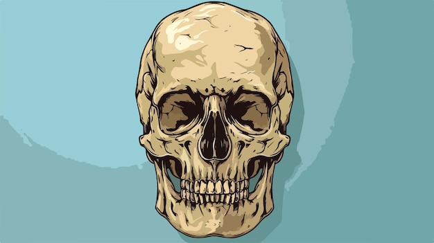 Detailed Human Skull Vector Illustration