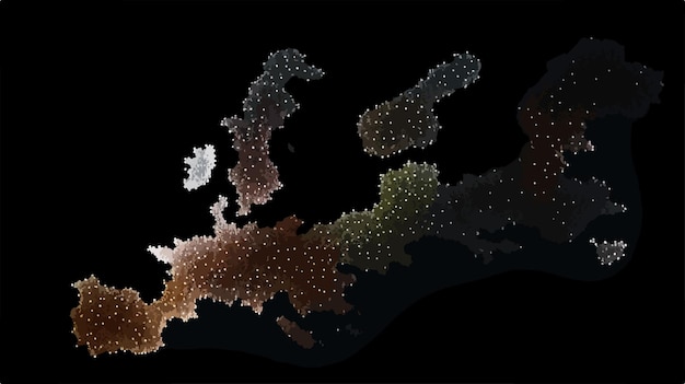 Vector detailed iceland vector geographic map in smooth pixel art style