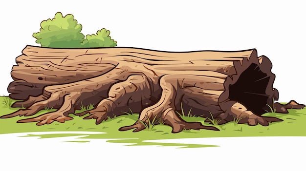 Detailed Illustration of a Trunk on the Ground