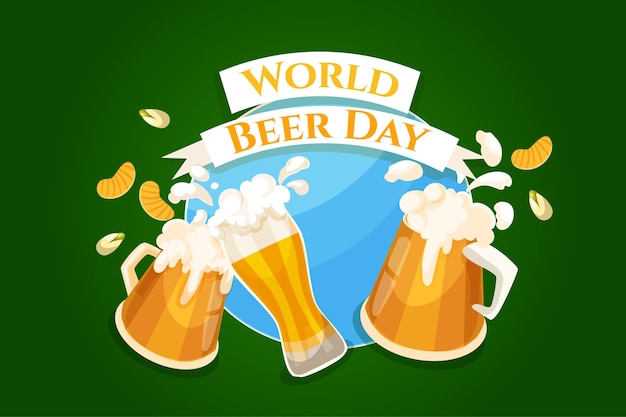 Detailed international beer day illustration