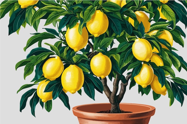 Detailed Lemon Tree Art Perfect for Garden Enthusiasts