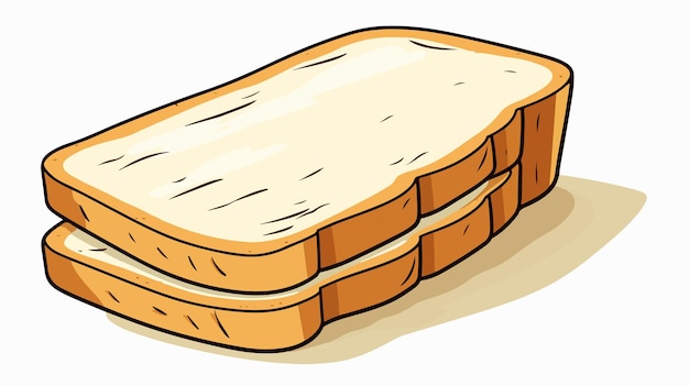 Vector detailed line drawing cartoon of sliced bread