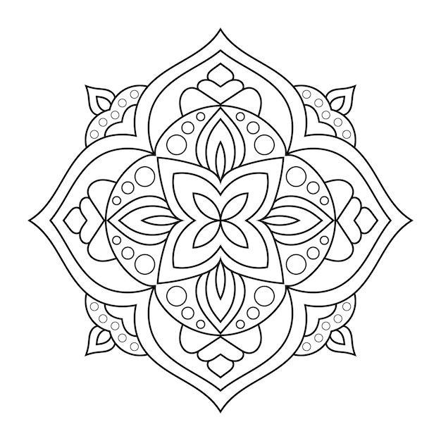 Detailed line ornamental Mandala illustration