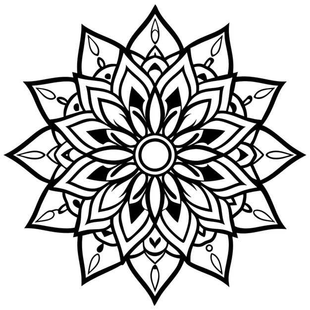 Vector detailed mandala design black white vinyl decal bumper sticker two in one pack vector illustration