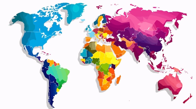 Vector detailed map of latin america with country borders