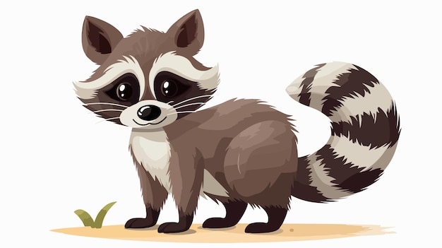 Detailed Raccoon Illustration on White Background