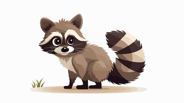 Detailed Raccoon Illustration on White Background