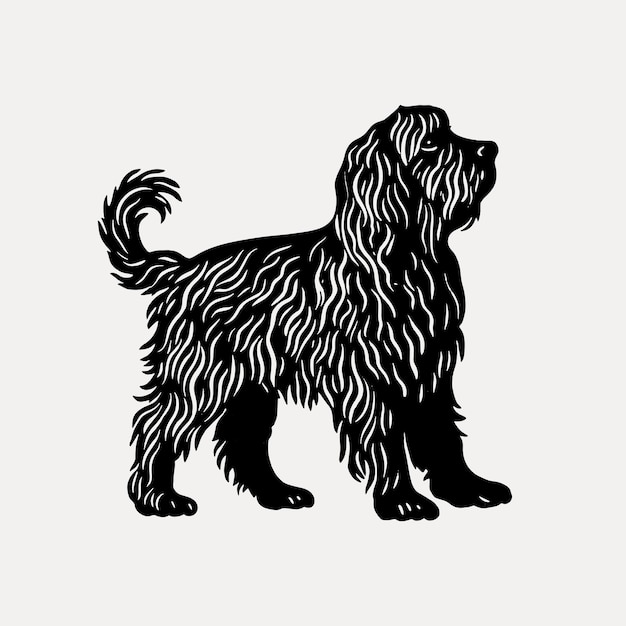 Detailed silhouette of a dog